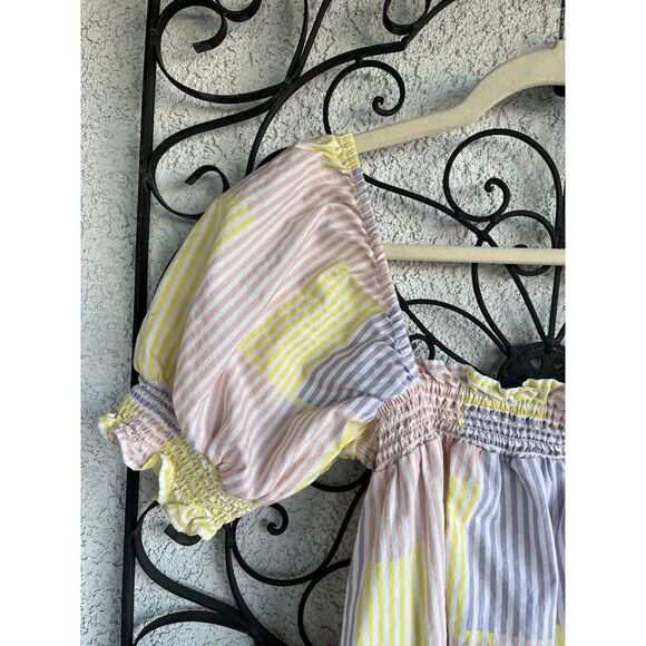 Urban Outfitters Puff Sleeve Patch Work Baby Doll Dress - Size XS - Multicolored - Picture 6 of 9